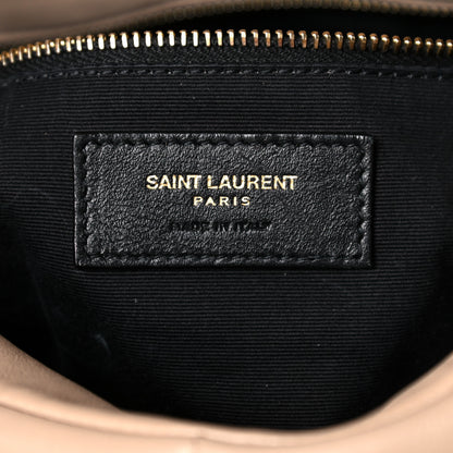 Saint Laurent Lambskin Quilted Medium Loulou Puffer Monogram Chain Satchel Dark Beige 6 of 16