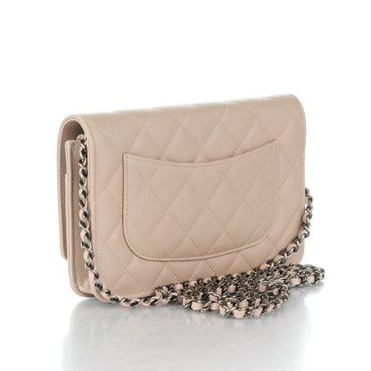 Chanel Caviar Quilted Wallet On Chain WOC Beige 3 of 8