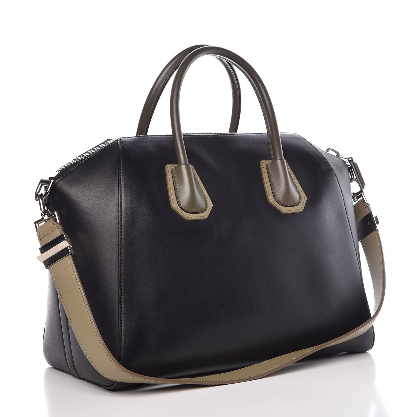 Smooth Calfskin Medium Tri-Color Antigona Black Green