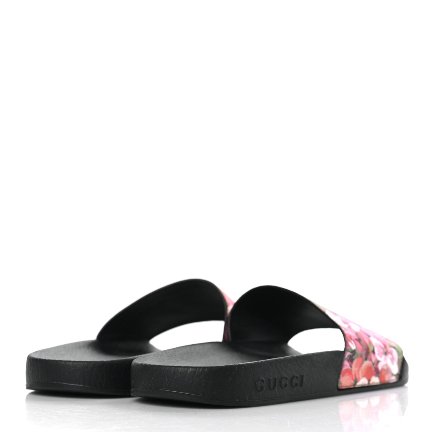 GG Supreme Monogram Blooms Slide Sandals 37 Beige Multicolor