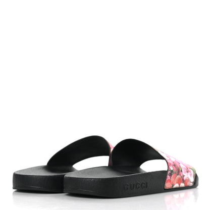 Gucci GG Supreme Monogram Blooms Slide Sandals 37 Beige Multicolor 4 of 6