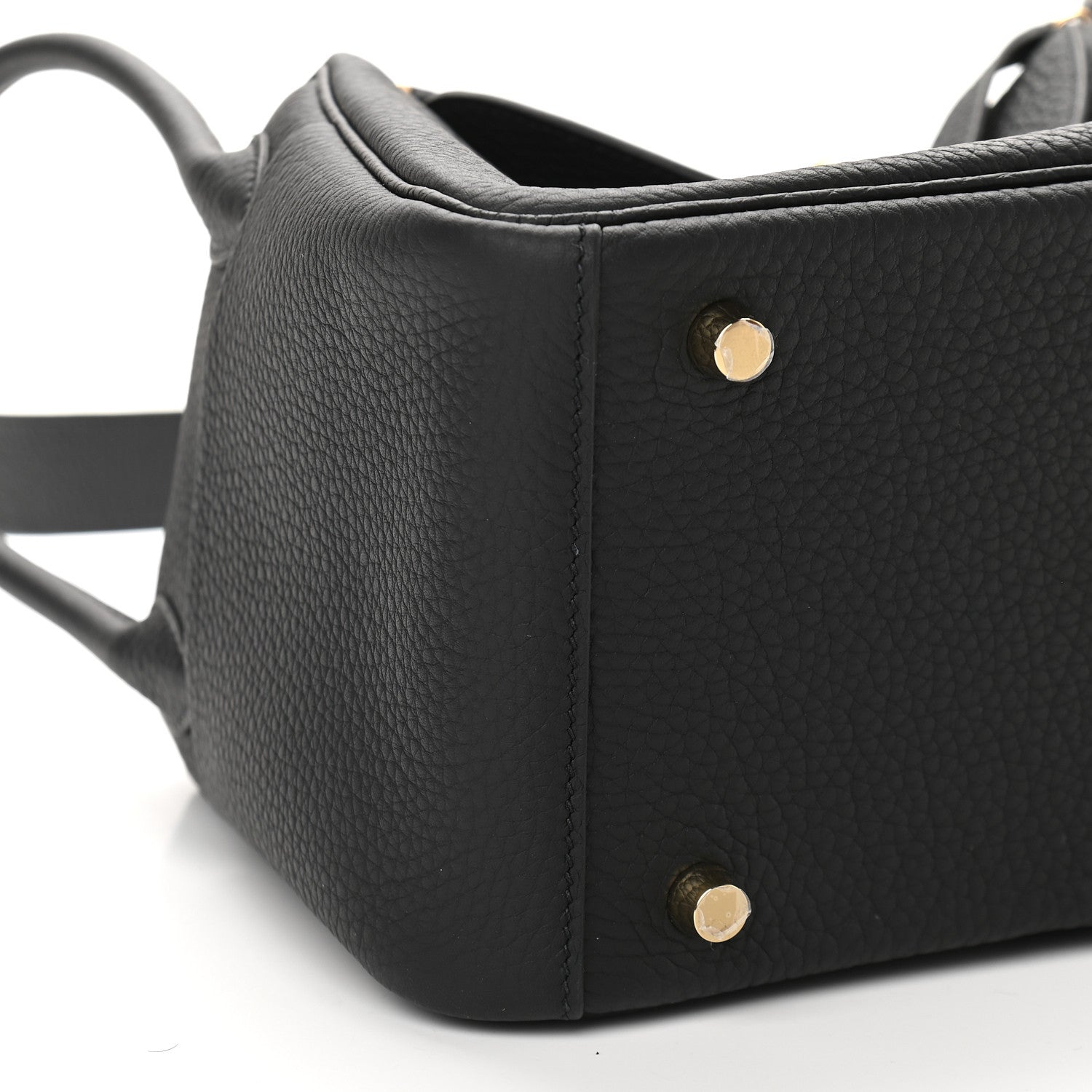 Hermes Taurillon Clemence Lindy 26 Black 8 of 9
