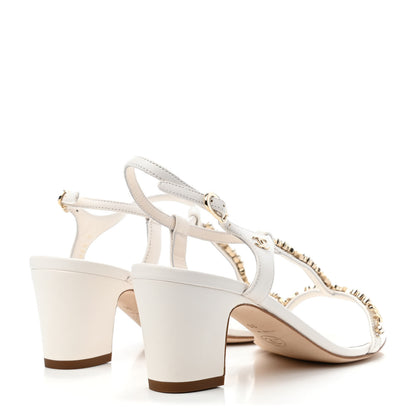 Chanel Lambskin Pearl CC Star Sandals 36 White 4 of 4