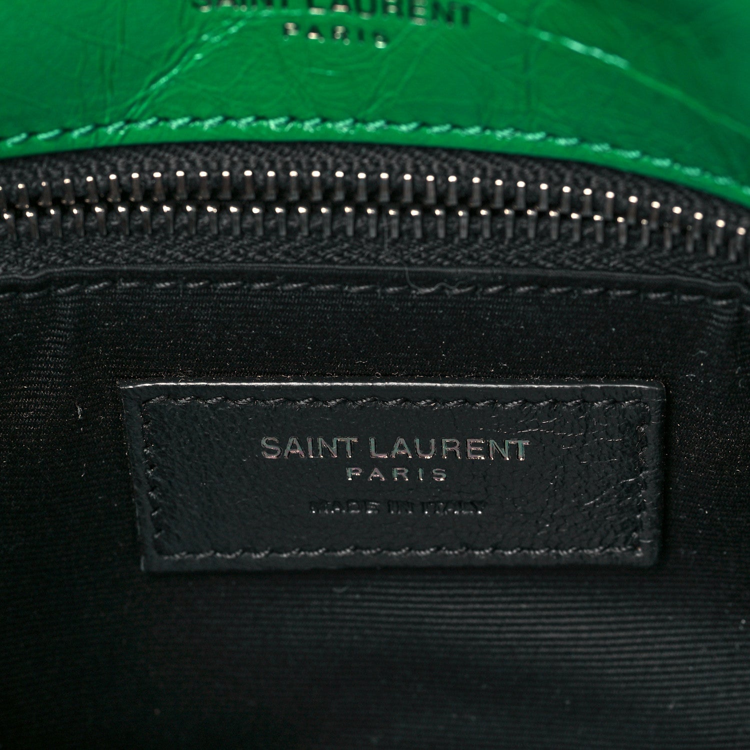 Saint Laurent Crinkled Calfskin Matelasse Monogram Medium Niki Chain Satchel New Vert Praire 6 of 10
