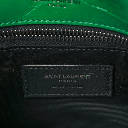 Saint Laurent Crinkled Calfskin Matelasse Monogram Medium Niki Chain Satchel New Vert Praire 6 of 10