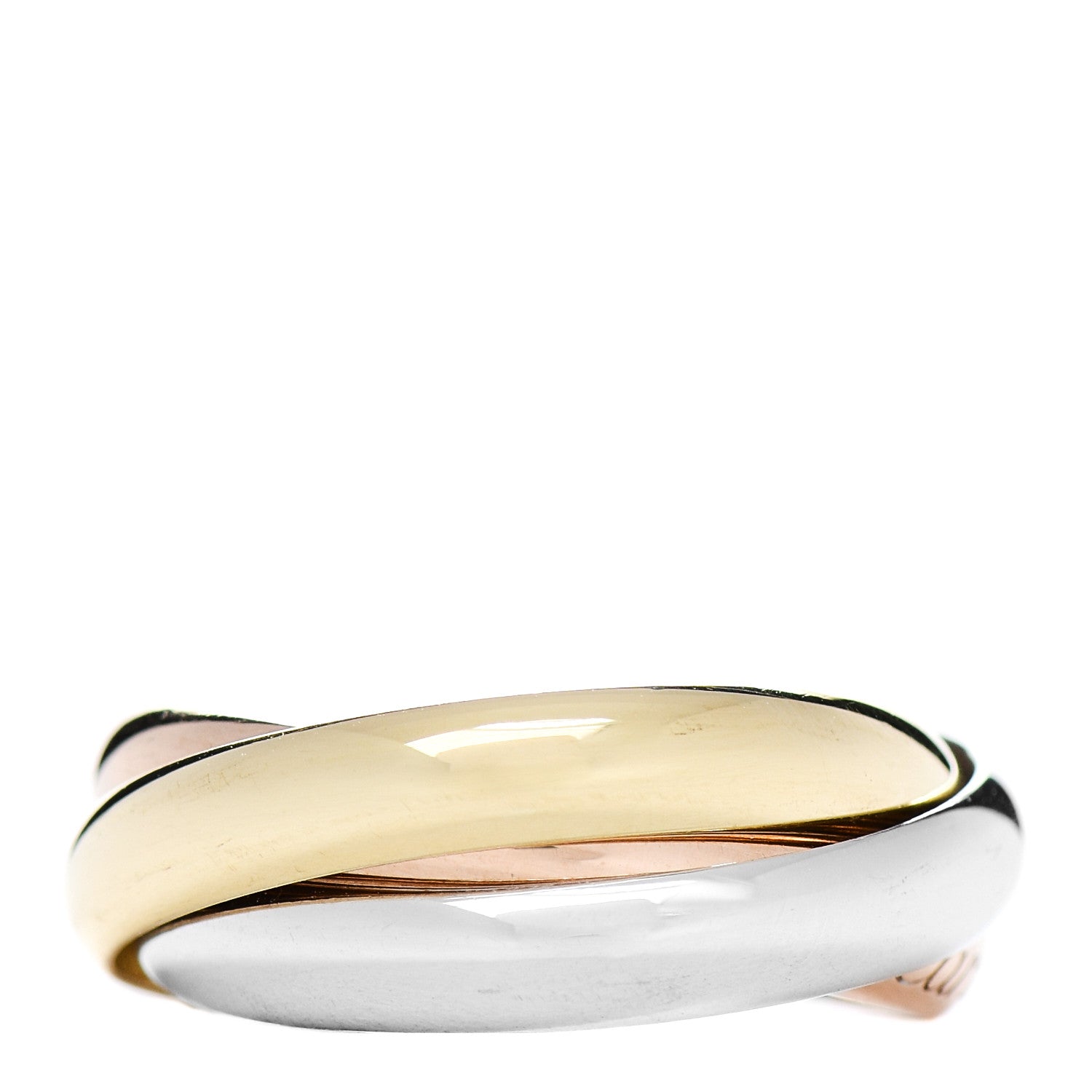 Cartier 18K Pink Yellow White Gold Classic Trinity Ring 54 6.75 3 of 5