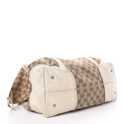 Gucci Monogram Horsebit Nail Medium Boston White 4 of 19