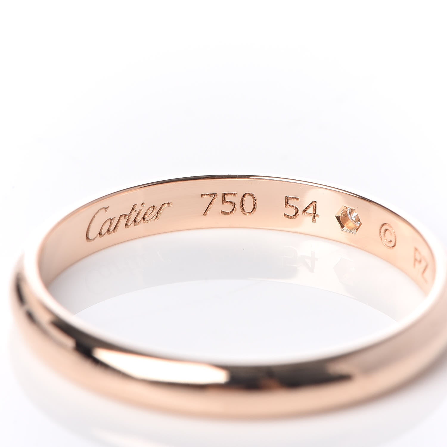 Cartier 18K Pink Gold Diamond 2.6mm 1895 Wedding Band Ring 54 6.75 4 of 5