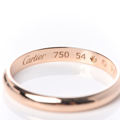 Cartier 18K Pink Gold Diamond 2.6mm 1895 Wedding Band Ring 54 6.75 4 of 5