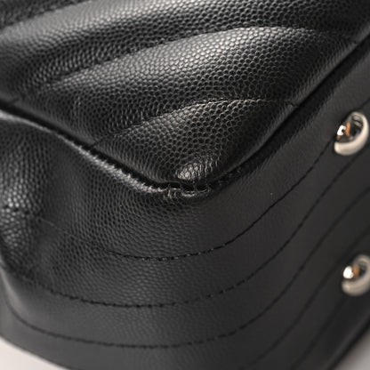 Chanel Caviar Chevron Quilted Large Shopping Tote Black 11 of 11