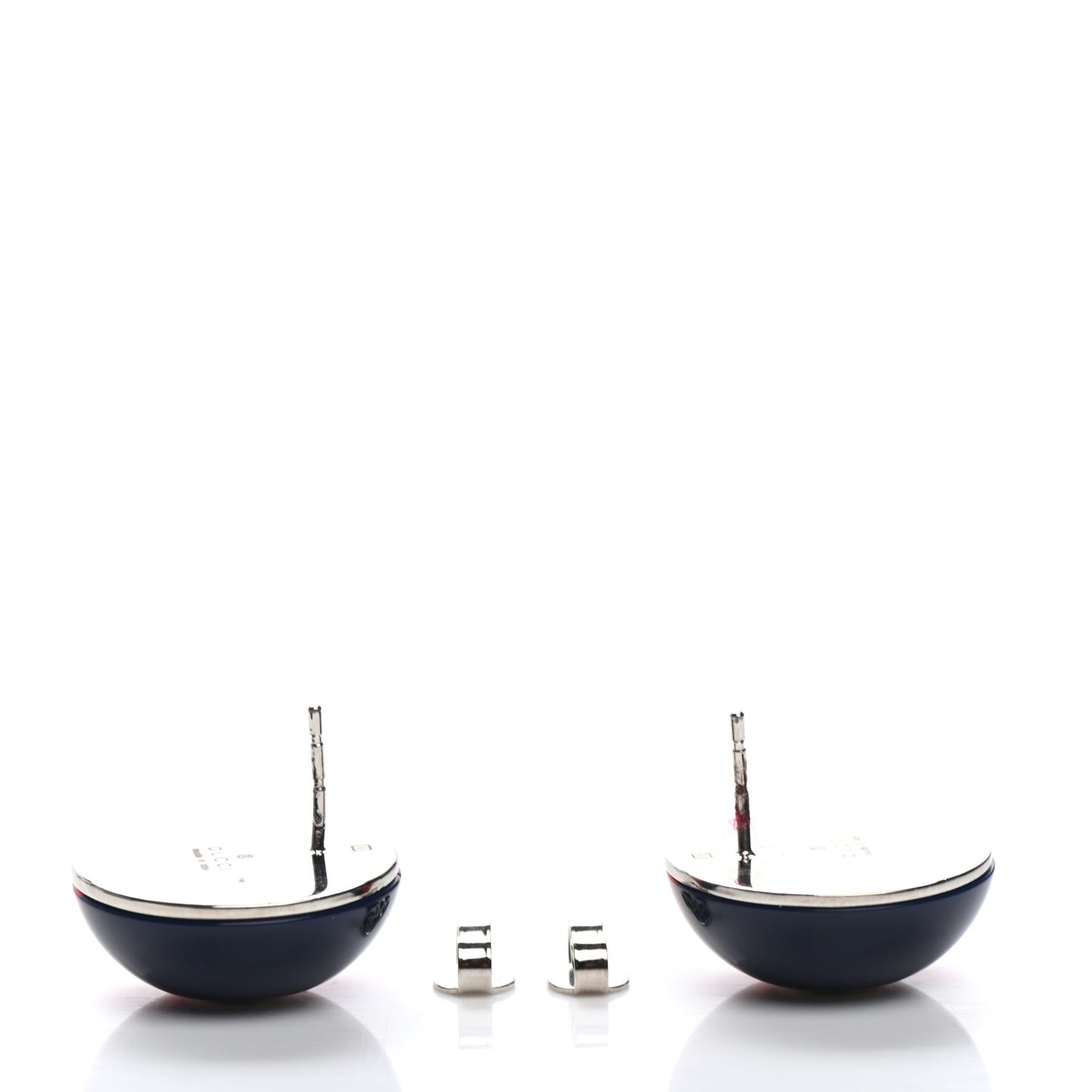 Resin Web Stud Earrings Blue Red