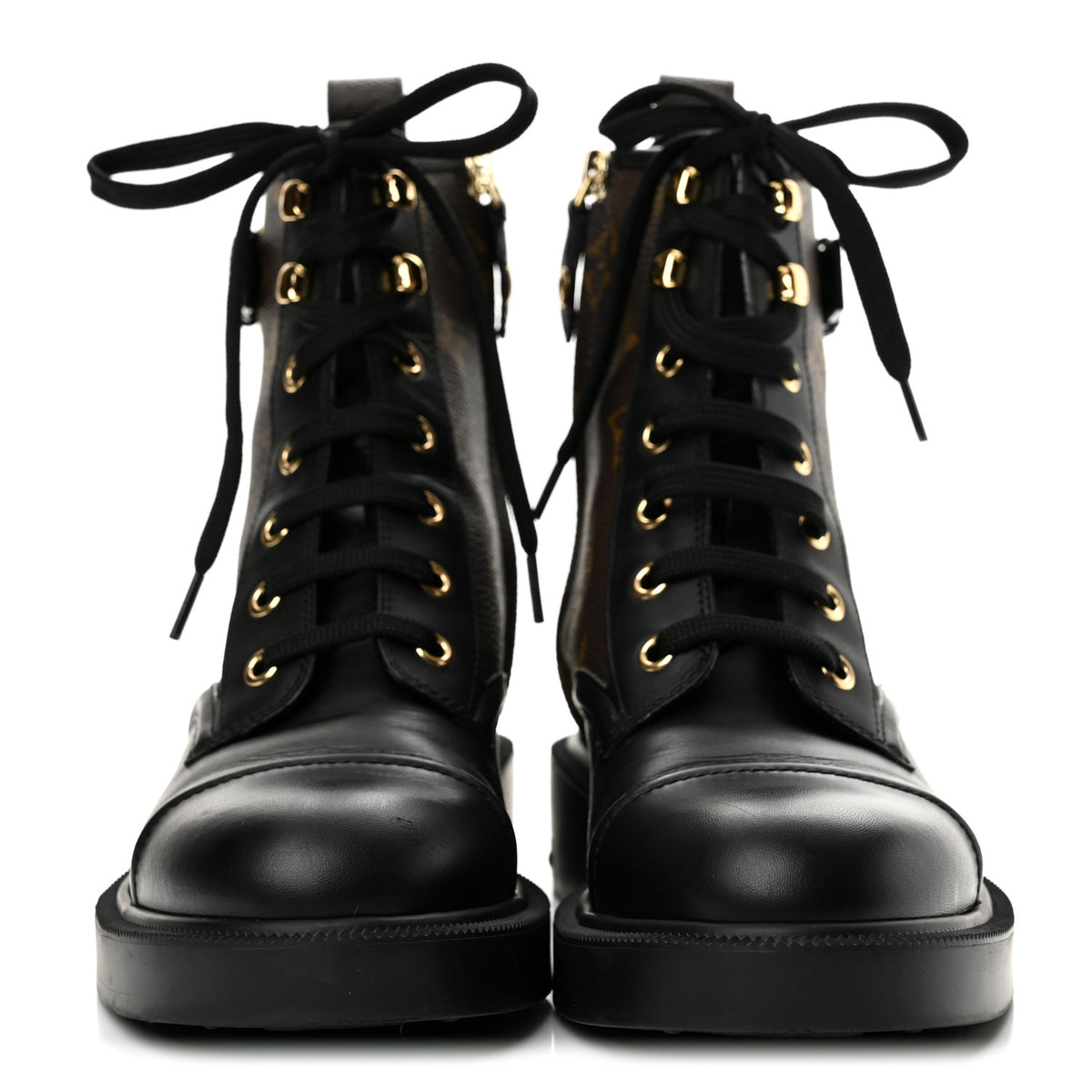 Calfskin Monogram Citizen Flat Ranger Boots 36 Cacao Brown