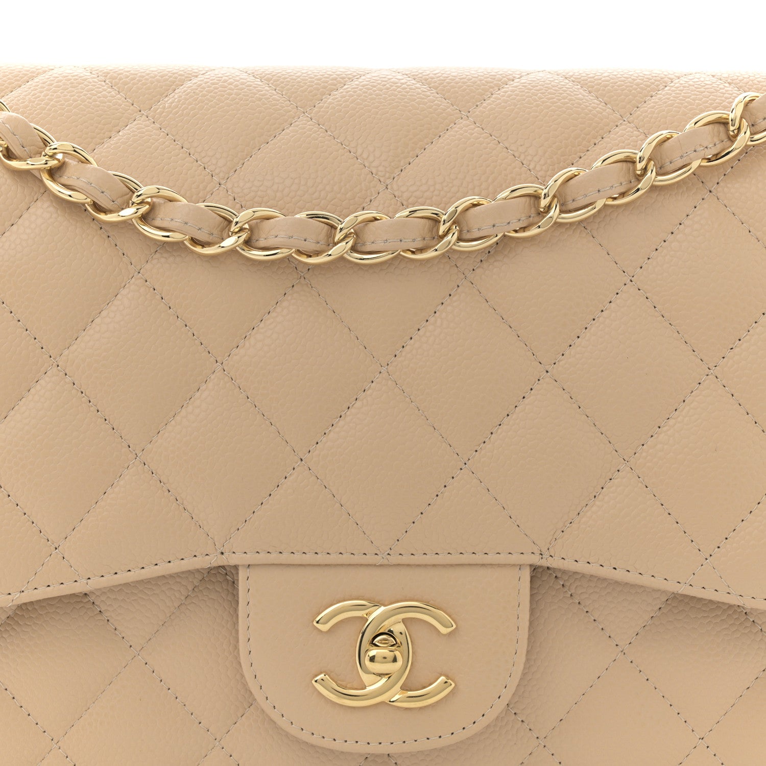 Chanel Caviar Quilted Jumbo Double Flap Beige Clair 8 of 12