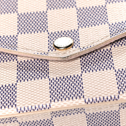 Louis Vuitton Damier Azur Pochette Felicie Chain Wallet Rose Ballerine 14 of 16