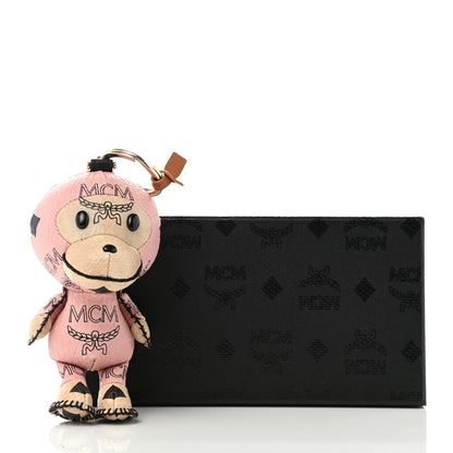 MCM X BAPE Visetos Baby Milo Key Ring Bag Charm Pink 6 of 6