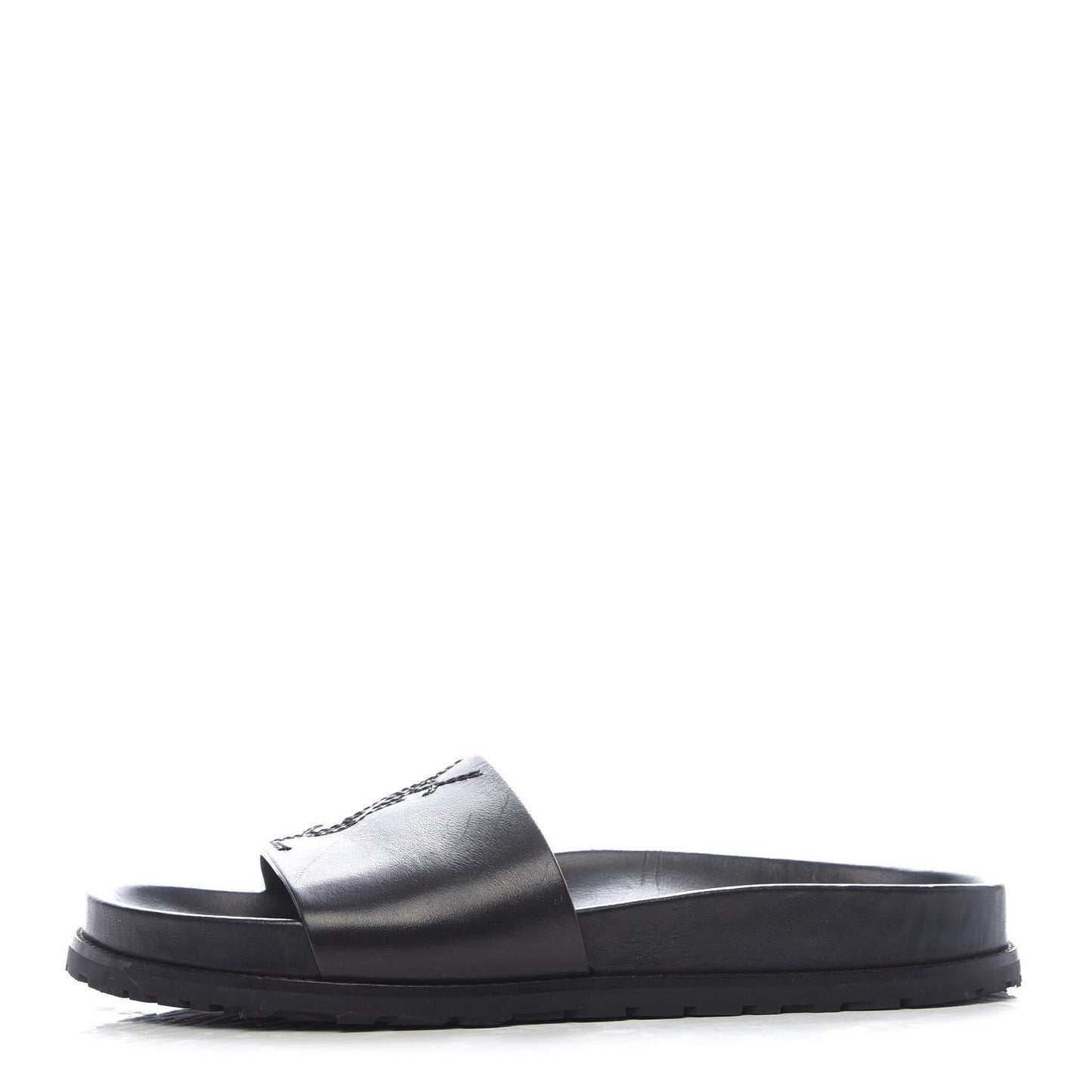 Calfskin Monogram Jimmy Joan Slide Sandals 37 Black