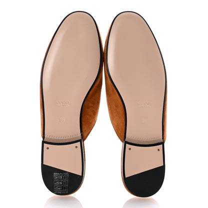 Gucci Suede Cachemire Malaga Kid Womens Princetown Slippers 36 Blondie Cognac 6 of 9