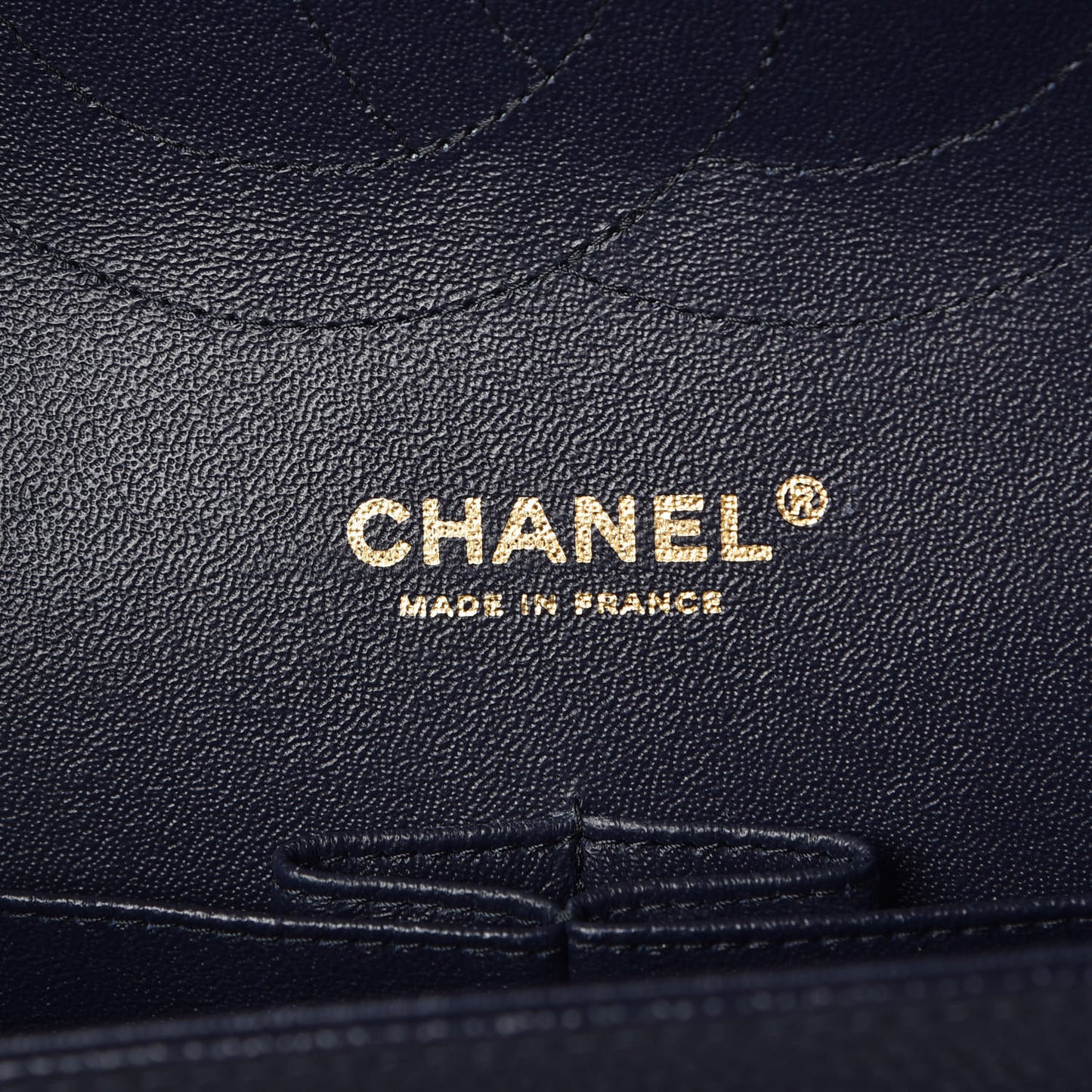 Caviar Quilted Jumbo Double Flap Navy