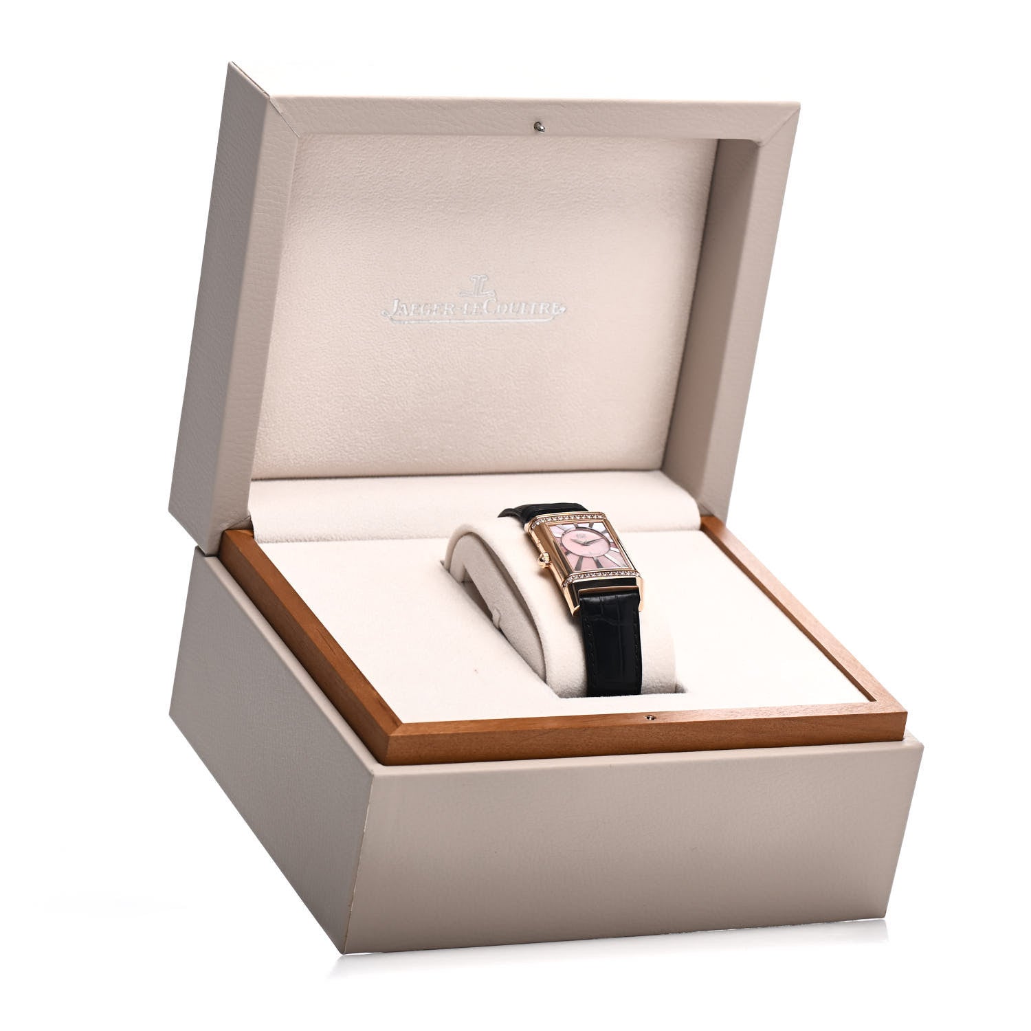 Jaeger-LeCoultre 18K Rose Gold Diamond Pink Mother of Pearl 36mm Reverso Manual Winding Watch Q3302421 6 of 6