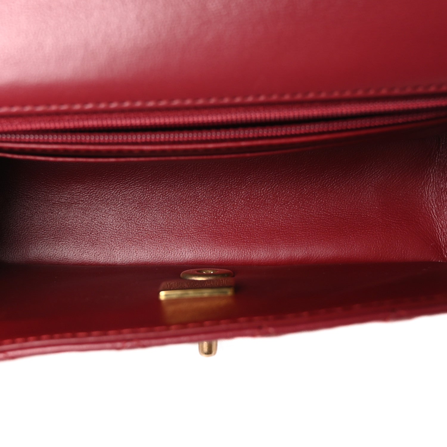Chanel Lambskin Quilted Mini Top Handle Rectangular Flap Burgundy 5 of 10