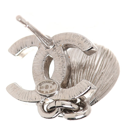 Chanel Crystal CC Teardrop Earrings Silver 4 of 5