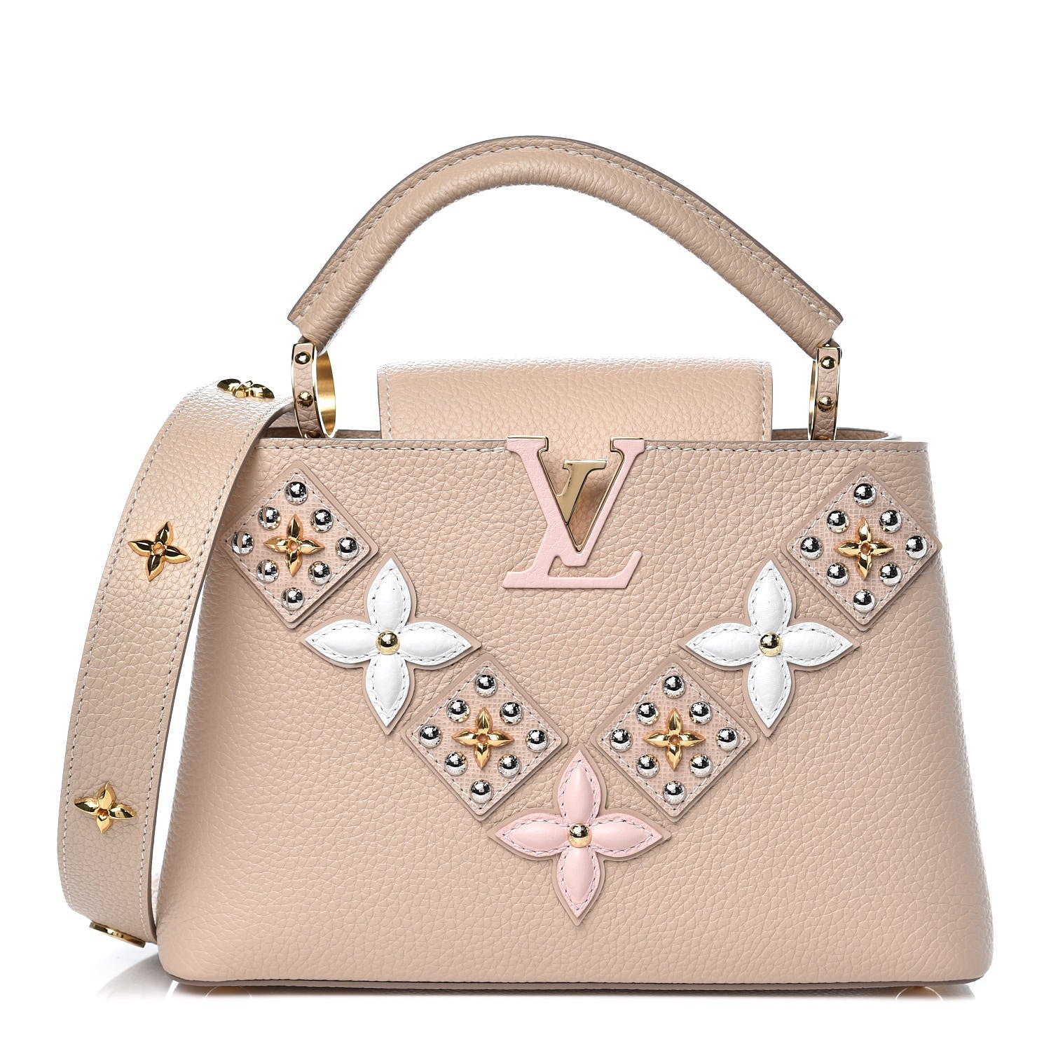 Louis Vuitton Taurillon Mechanical Flowers Smile Capucines BB Beige 1 of 8