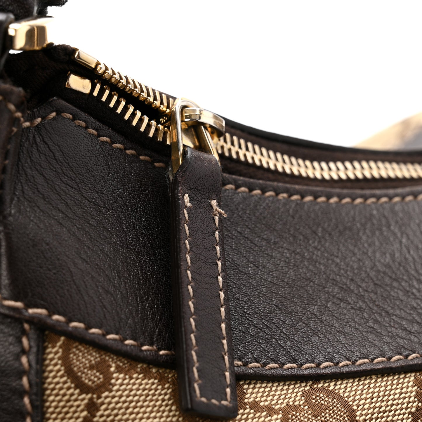 Monogram Large D Gold Hobo Dark Brown