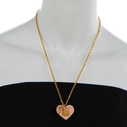 Louis Vuitton Lock Me Heart Necklace Rose Velours 2 of 5