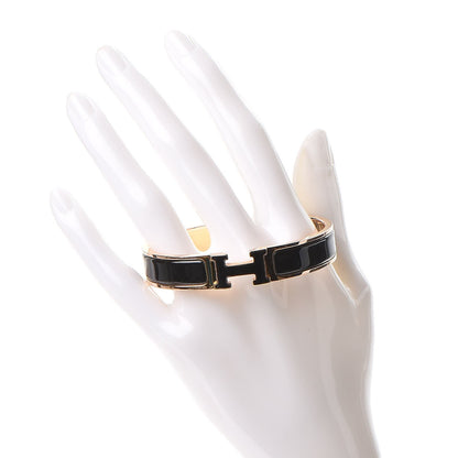 Hermes Enamel Narrow Clic Clac H Bracelet GM Black 2 of 4