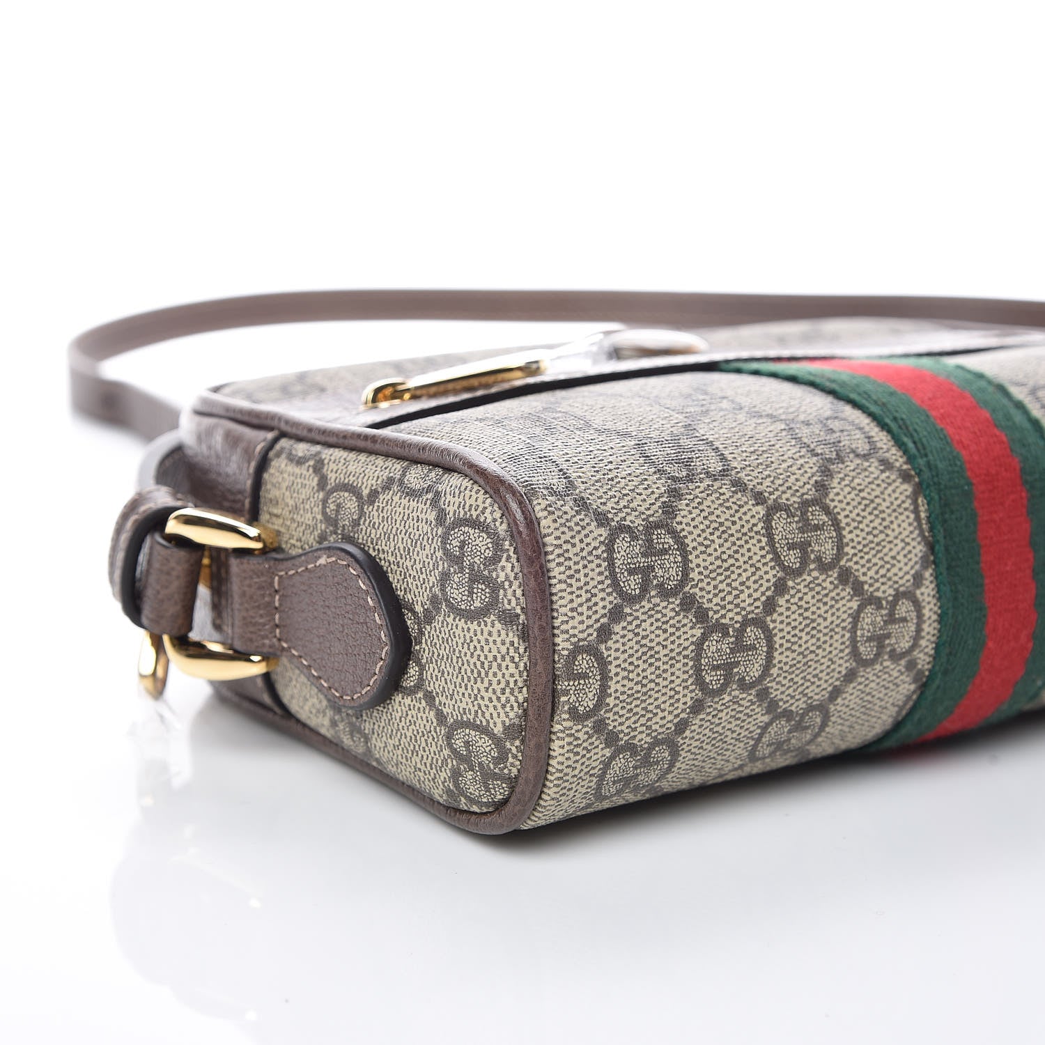 Gucci GG Supreme Monogram Web Mini Ophidia Shoulder Bag Brown 4 of 10