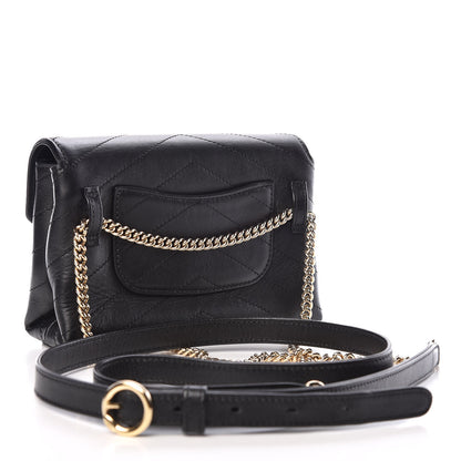 Chanel Calfskin Chevron Stitched Coco Waist Bag Black 3 of 10
