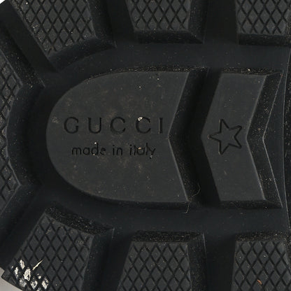 Gucci Tweed GG Monogram Lace Up Combat Ankle Boots 38.5 Black 7 of 8