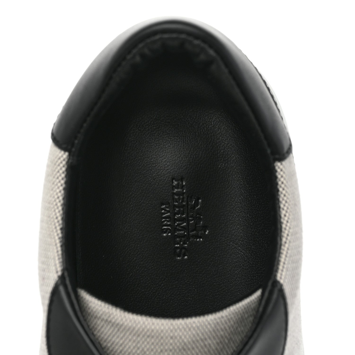 Hermes Calfskin Canvas Day Sneakers 41.5 Black White 7 of 12