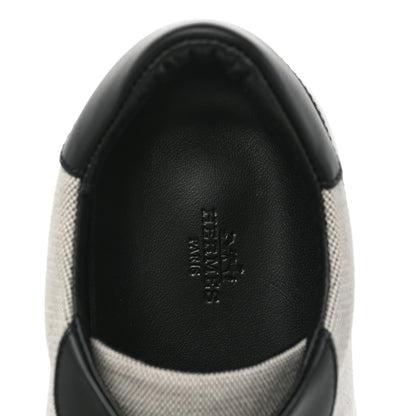 Hermes Calfskin Canvas Day Sneakers 41.5 Black White 7 of 12