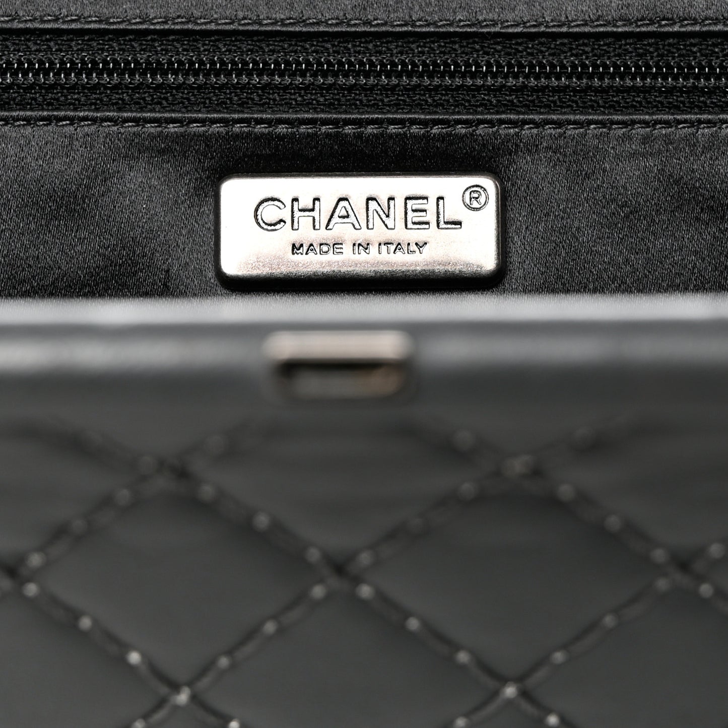 Lambskin Stitched Timeless Clutch Grey