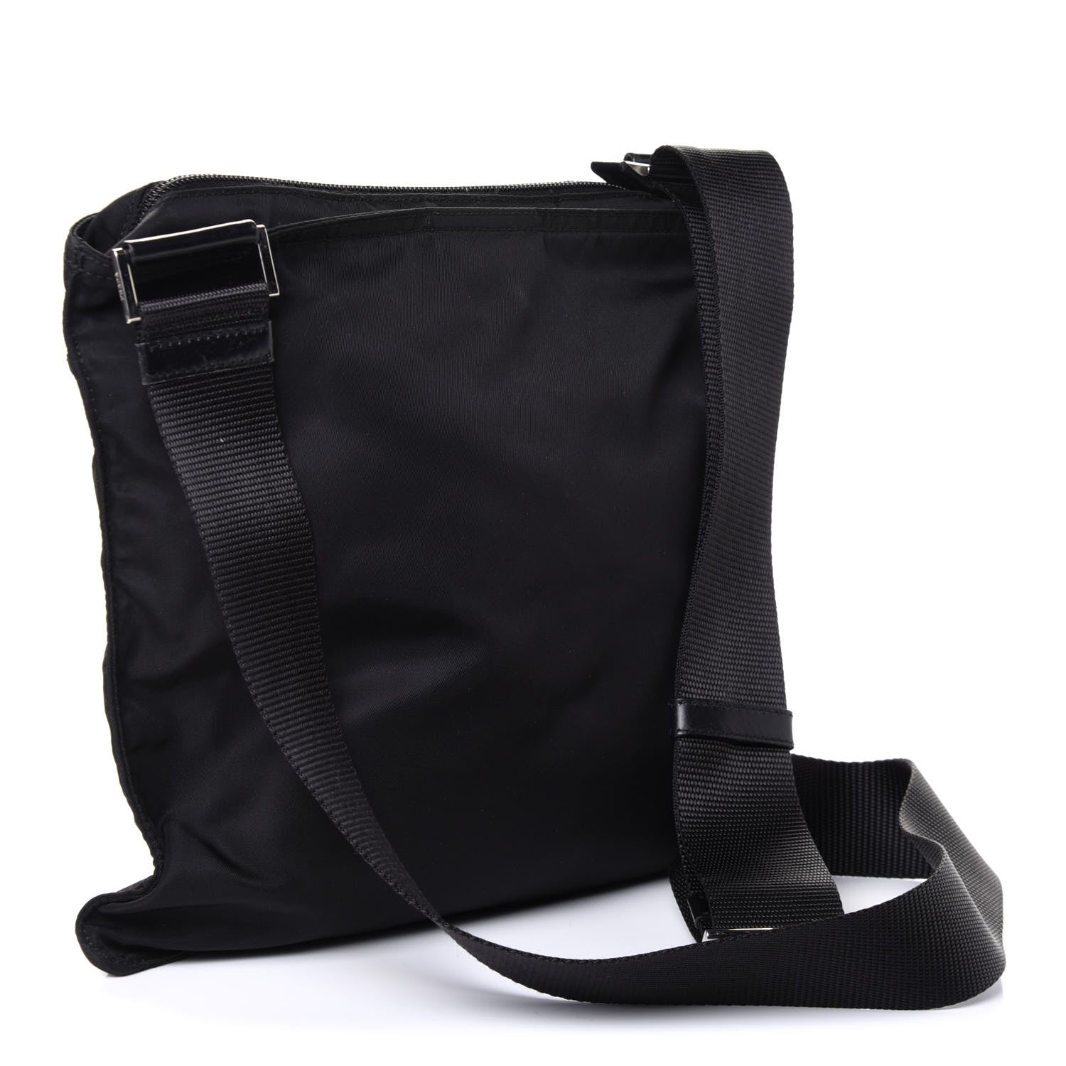 Prada Nylon Vela Flat Messenger Bag Black 2 of 4