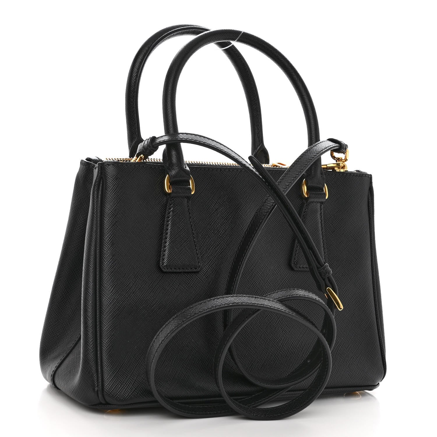 Prada Saffiano Small Galleria Double Zip Tote Black 3 of 10