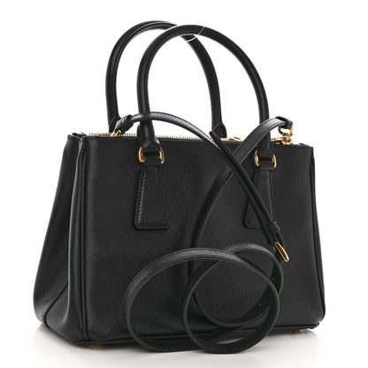 Prada Saffiano Small Galleria Double Zip Tote Black 3 of 10