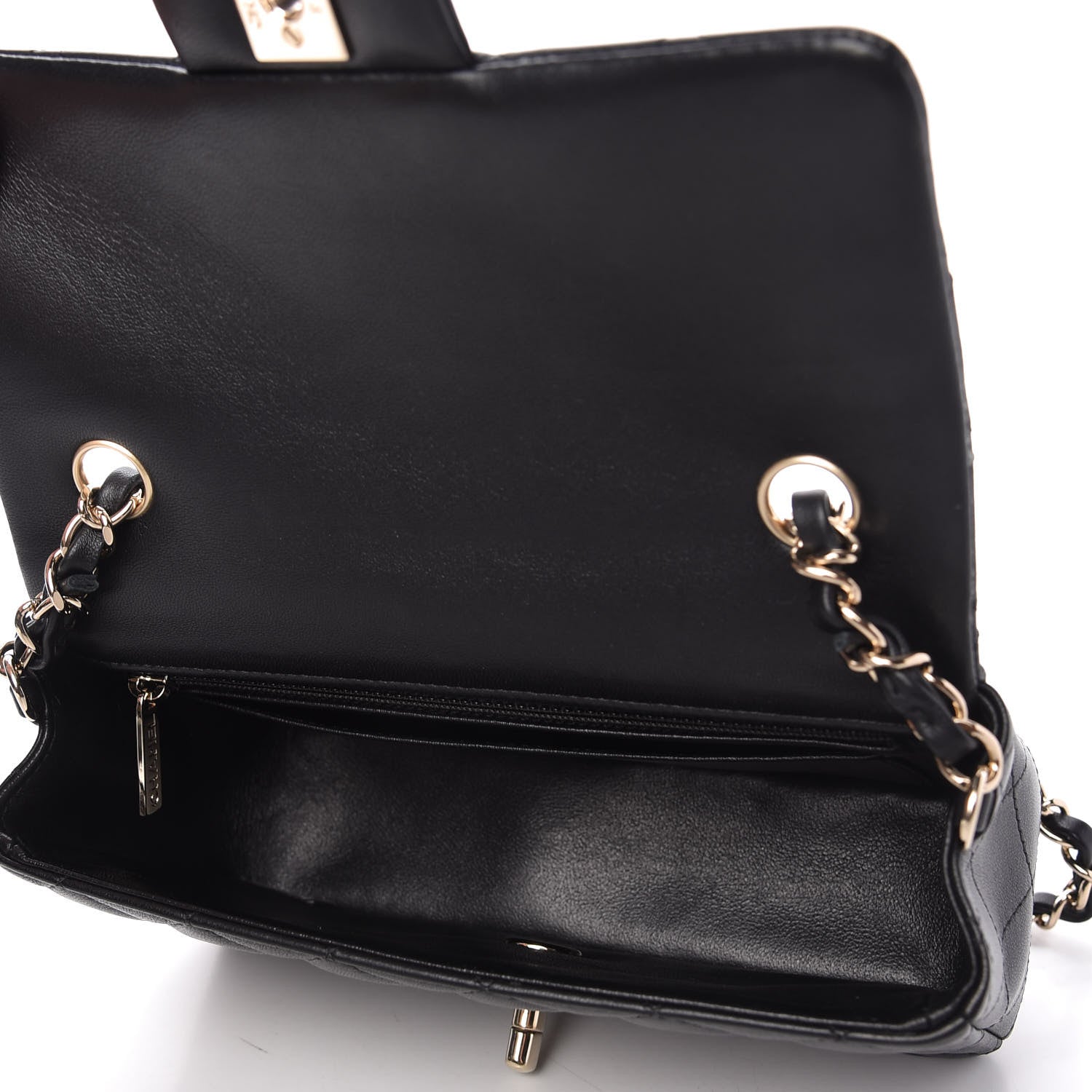 Chanel Lambskin Quilted Mini Rectangular Flap Black 5 of 12