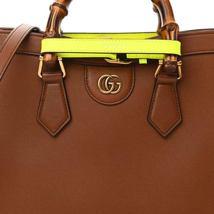 Gucci Wonka Grain Calfskin Small Diana Tote Bag Cuir Yellow Fluo 8 of 13
