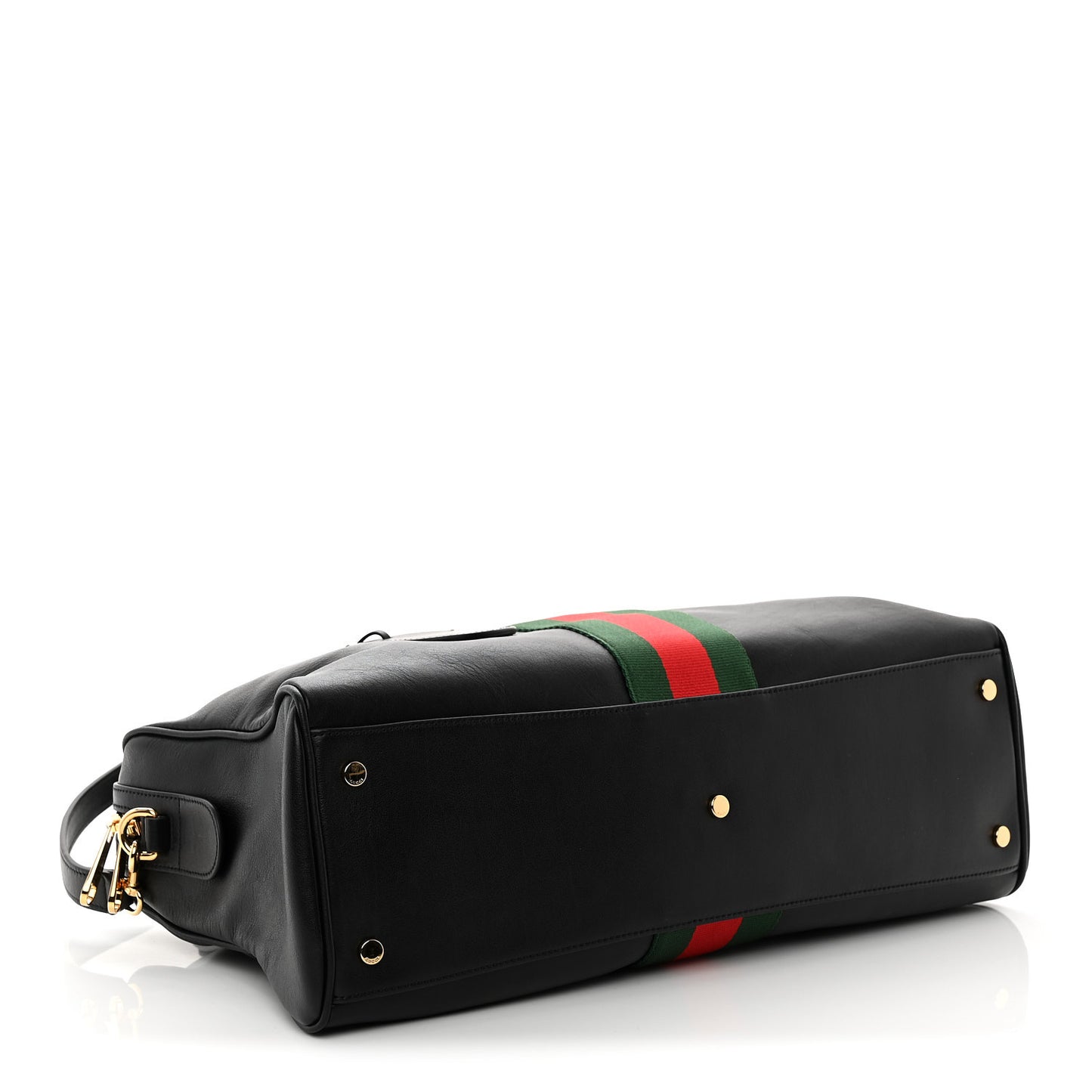 Calfskin Web Large Borsetto Boston Black