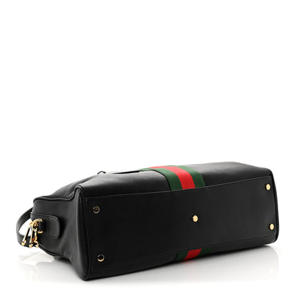 Gucci Calfskin Web Large Borsetto Boston Black 4 of 11