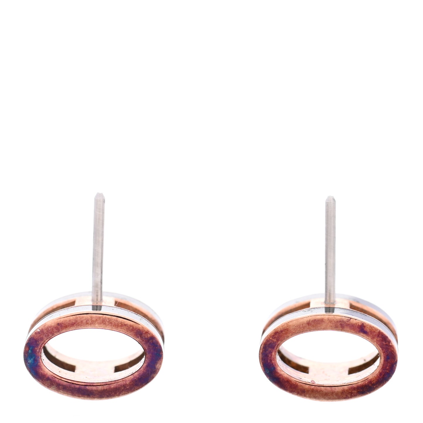 Rose Gold Lacquered Mini Pop H Earrings Black