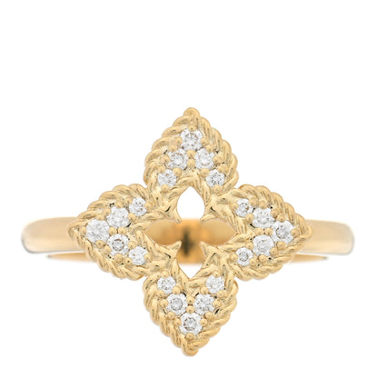 Roberto Coin 18K Yellow Gold Diamond Small Venetian Princess Flower Ring 53 6.25 1 of 4