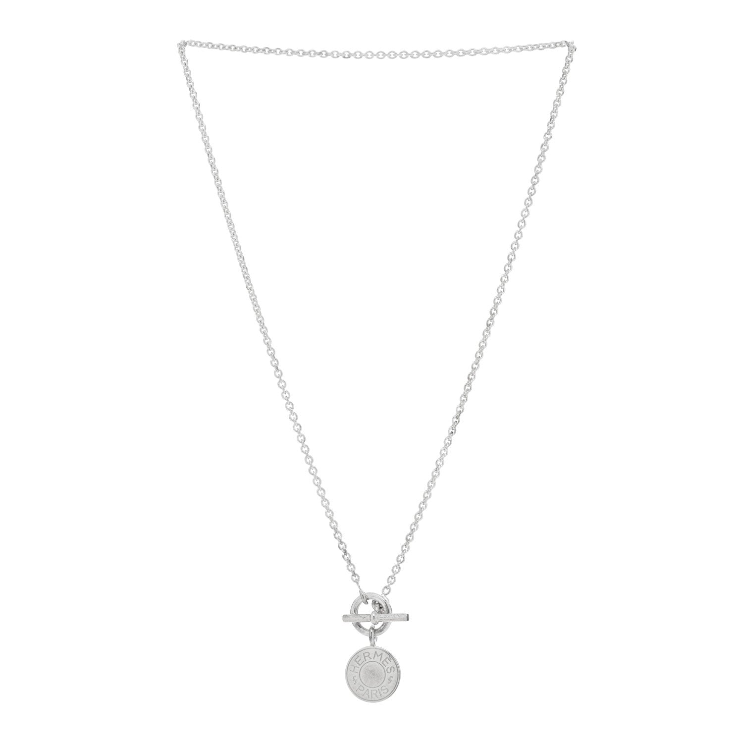 Hermes Sterling Silver Amulettes H Confettis Pendant Necklace 3 of 5