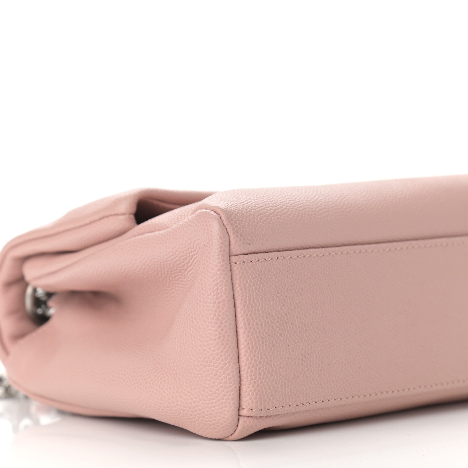 Saint Laurent Grain De Poudre Small West Hollywood Monogram Fold-Over Bag Pale Blush 8 of 10