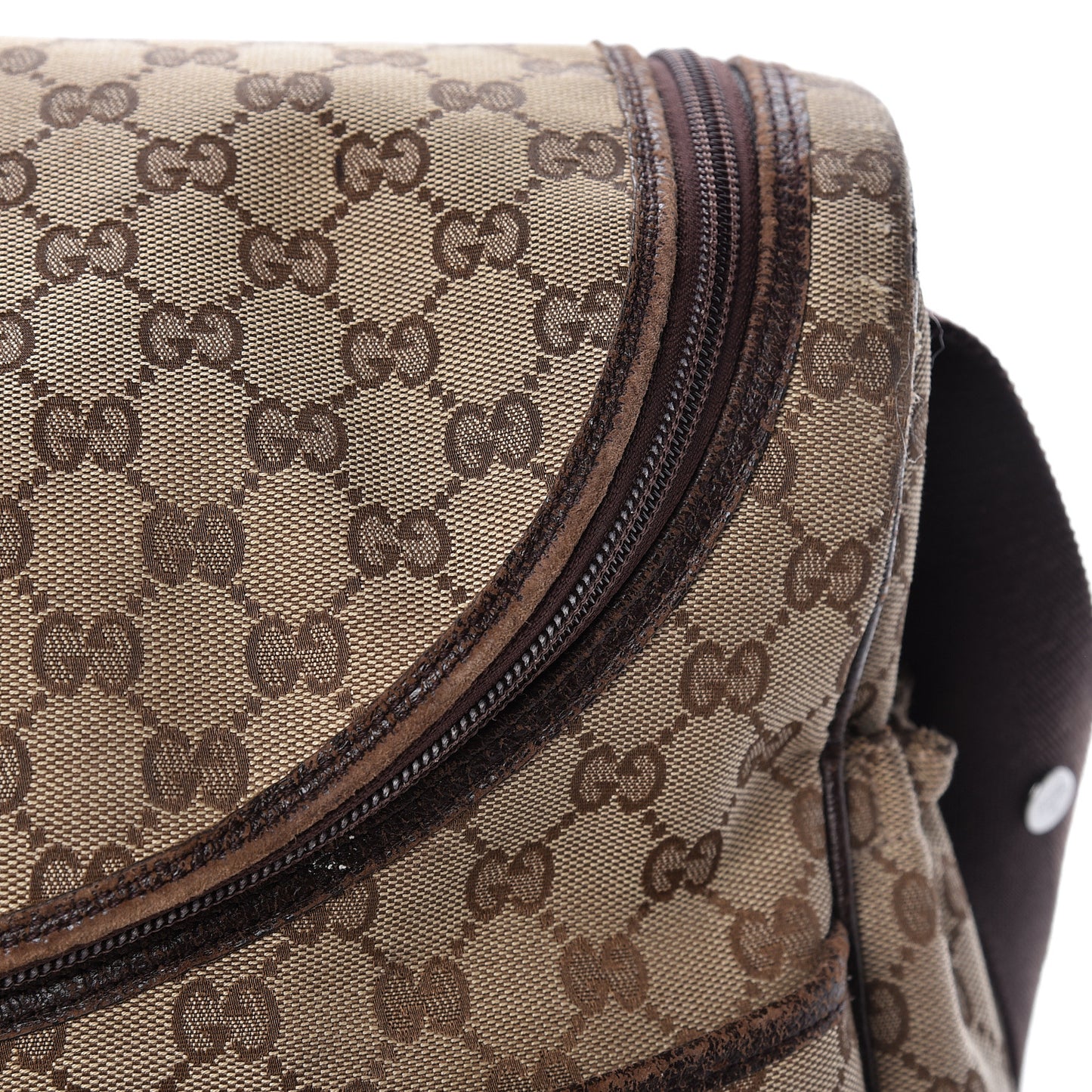 Monogram Natural Pigskin Large Diaper Bag Beige Ebony Cocoa Dark Chocolate
