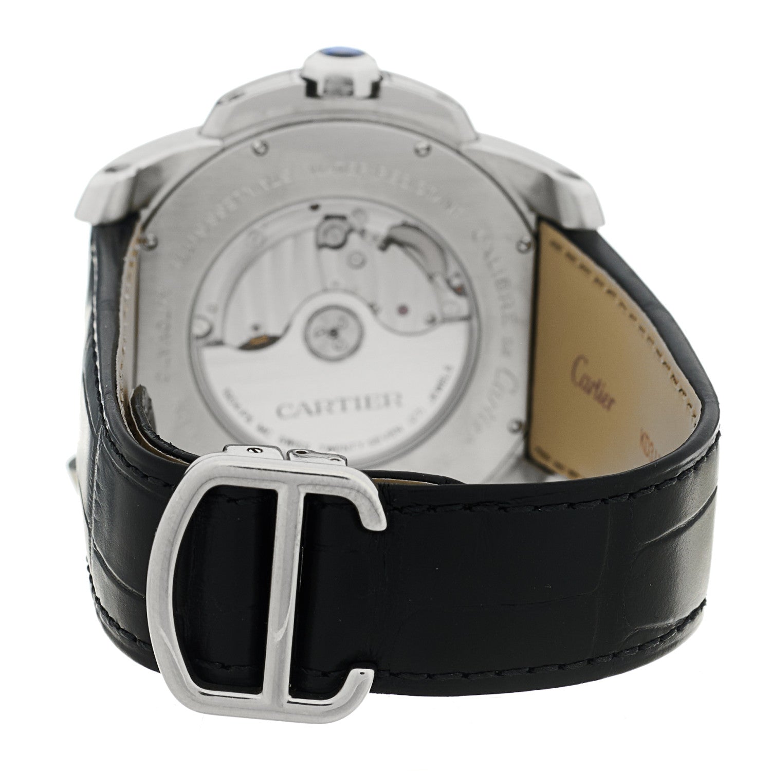 Cartier Stainless Steel Alligator 42mm Calibre de Cartier Automatic Watch Black 3 of 4