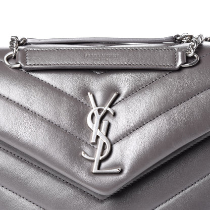Saint Laurent Calfskin Y Quilted Monogram Small Loulou Chain Satchel Earth 11 of 11