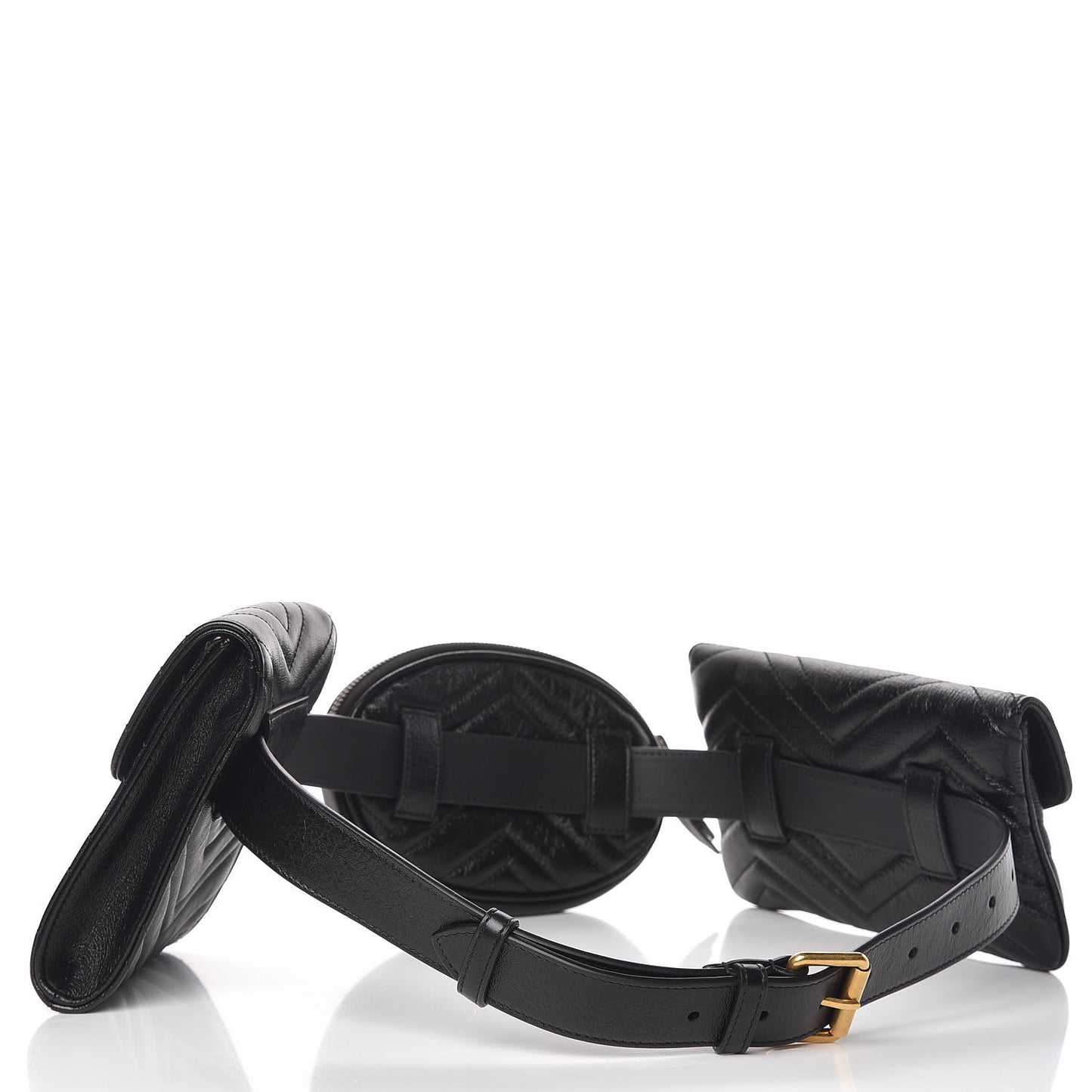 Calfskin Matelasse GG Marmont 2.0 Multi Belt Bag 85 34 Black